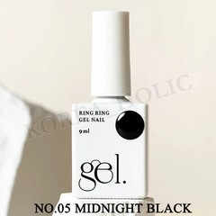 RING RING One Step Gel Nail 9ml #05 Midnight Black Korean Gel Nail Care Beauty