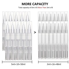 10 pcs 5ml Empty Cuticle Oil Pen, Nail Oil Twist Pen with Brush, Eyelash Grow…