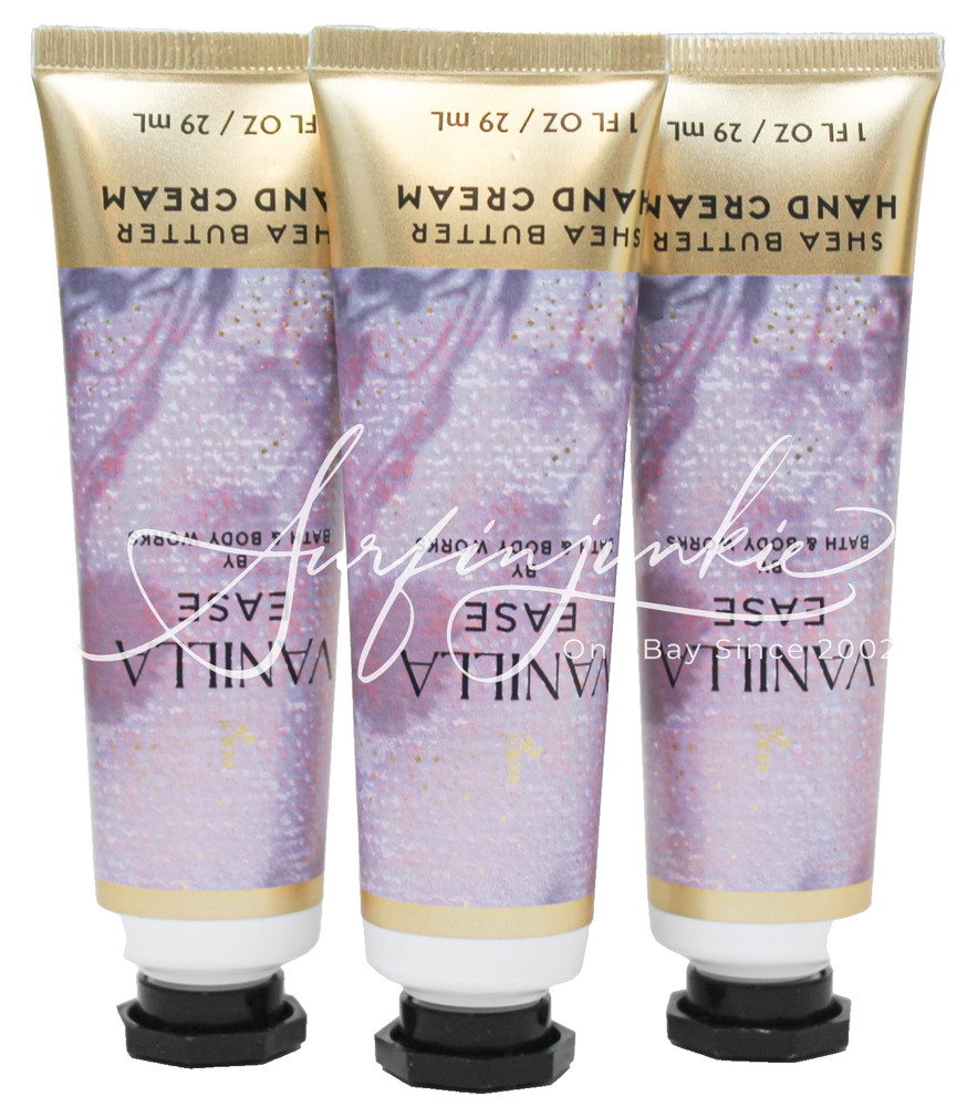 Bath & Body Works Vanilla Ease Shea Butter Hand Cream 1oz 3pc Mini Travel New