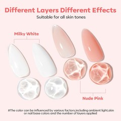 modelones Nail Strengthener 0.51 Fl Oz (Pack of 1), Milky White & Nude Pink