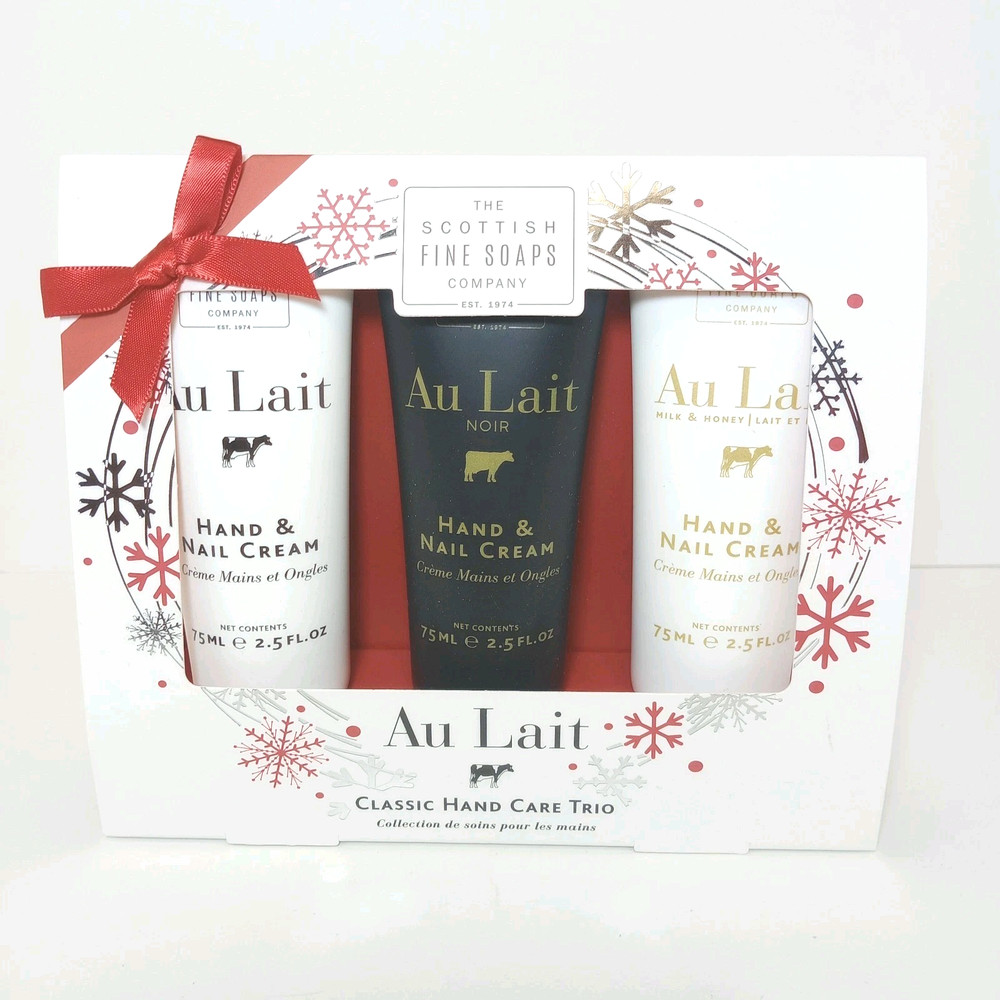 The Scottish Fine Soaps Au Lait Classic Care Trio Hand & Nail Cream 3 x 2.5fl oz
