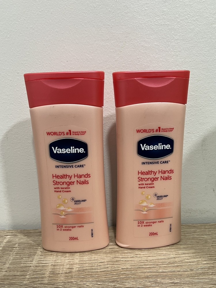 2 Pack Vaseline Healthy Hand & Stronger Nails Hand Cream, 6.76 Ounce Each