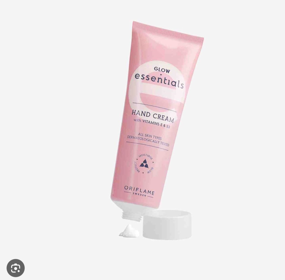 ORIFLAME GLOW ESSENTIALS HAND CREAM VIT. E & B3 75 ml.(ALL SKIN TYPES) NEW