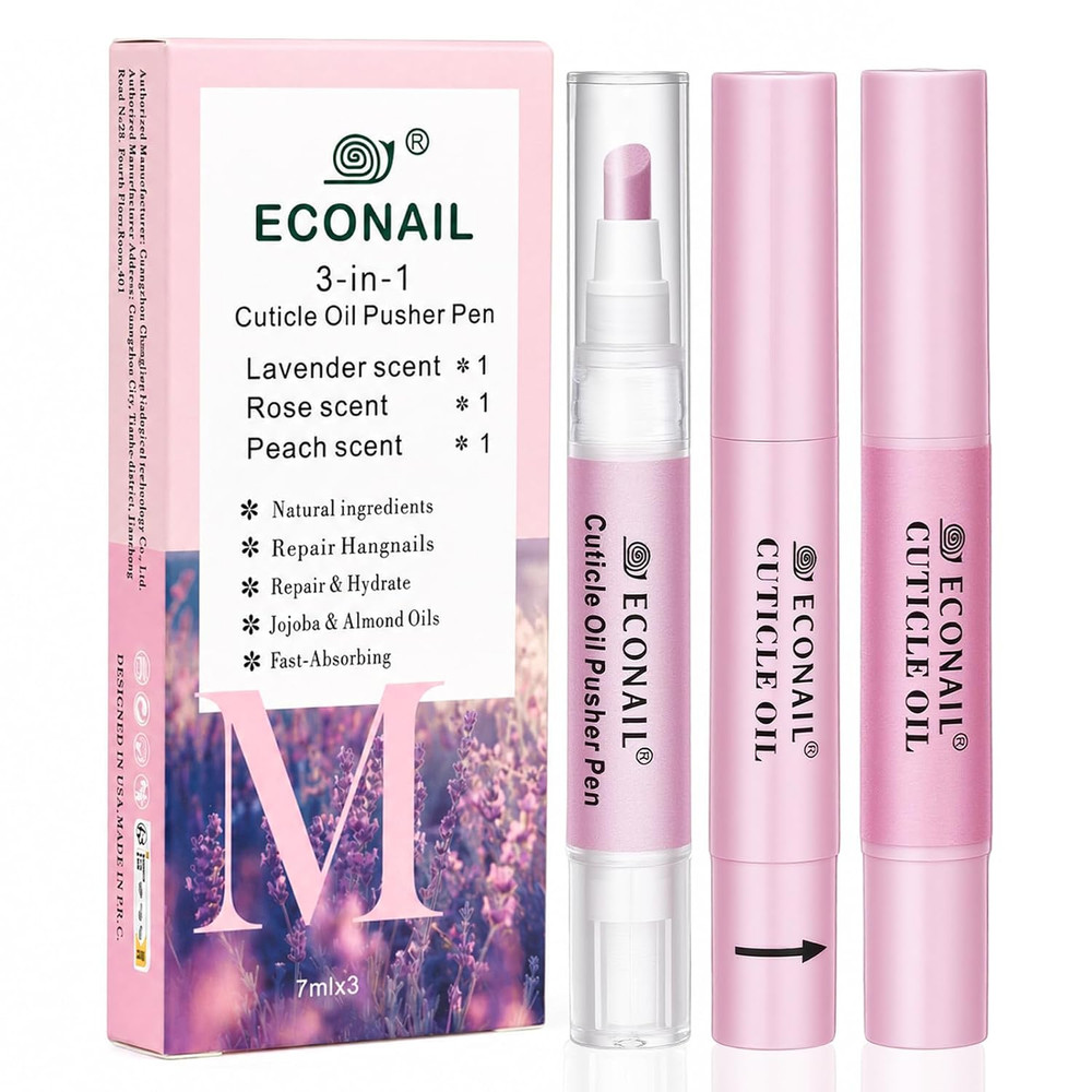 Cuticle Remover Pen, Ceramic Cuticle Oil Pusher, Peach Rose Lavender Scent Nail