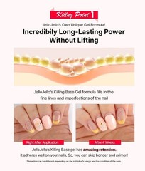 JELLOJELLO Killing Base Gel 10ml Nail Polish Korean Nail Base Gel K-Cosmetics