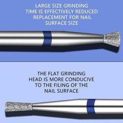2Pcs Nail Drill Bits Diamond Carbide Conical Micro Cuticle Removal