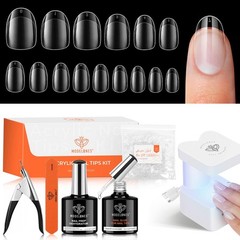 modelones X Nail Gel Kit Extra Short 510Pcs (15 Size), A4 Extra-Short-Oval