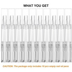 10 pcs 5ml Empty Cuticle Oil Pen, Nail Oil Twist Pen with Brush, Eyelash Grow…