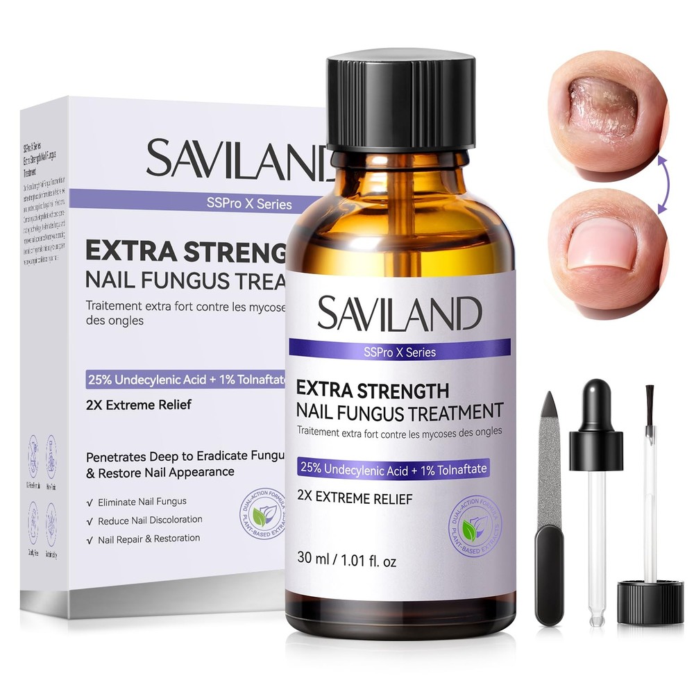 SAVILAND Toenail Fungus Treatment Extra Strength: 1 Fl Oz (Pack of 1), clear