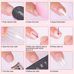 Makartt Super Strong Nail Glue for Press on 0.23 Fl Oz (Pack of 5), Clear