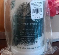 Williams Sonoma WINTER FOREST Hand Lotion & Pump Set NEW Large 16 fl oz / 473 mL