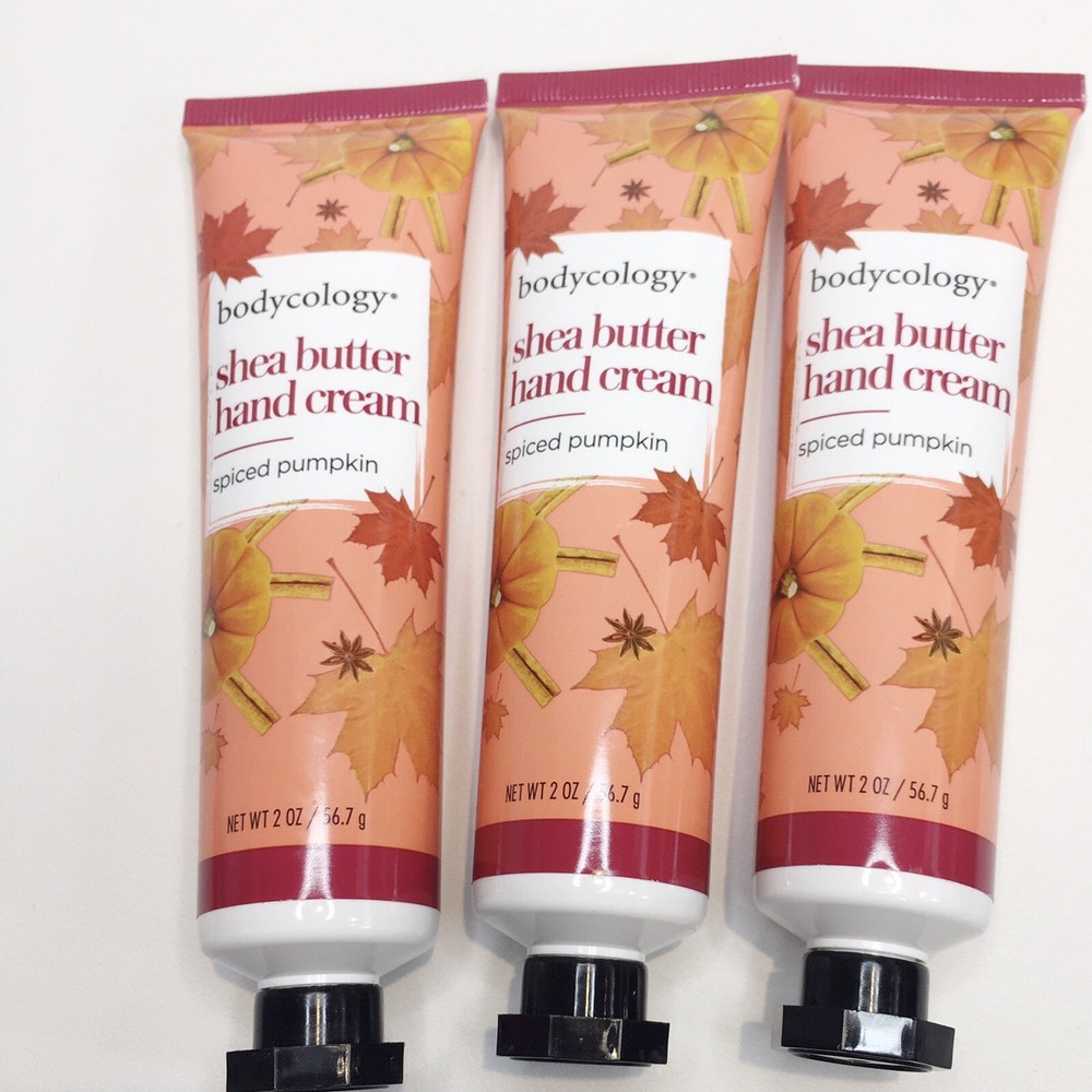 Lot Of 3 Bodycology SPICED PUMPKIN Shea Butter Hand Cream 2 oz Tubes Free Ship