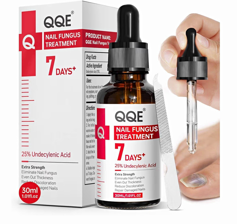 QQE Nail Fungus Treatment Oil 25% Undecylenic Acid, Tea Tree, 30mL