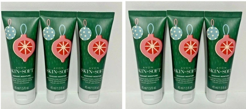 SET OF 6~AVON~SKIN SO SOFT Radiant Moisture~Holiday Hand Cream~1.5 oz~NEW!