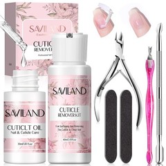 SAVILAND Cuticle 7 Piece Set, 60 ml Remover & 30 Oil