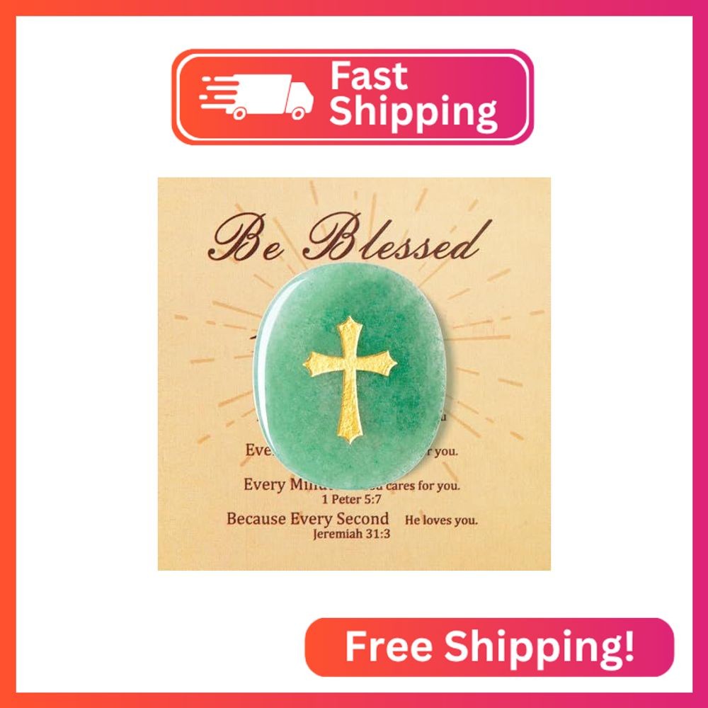 YATOJUZI Green Aventurine Natural Healing Crystals Stones Worry Stone for Anxiet