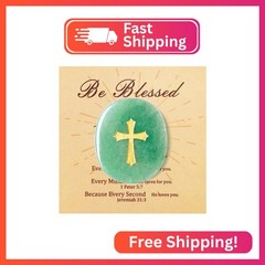 YATOJUZI Green Aventurine Natural Healing Crystals Stones Worry Stone for Anxiet