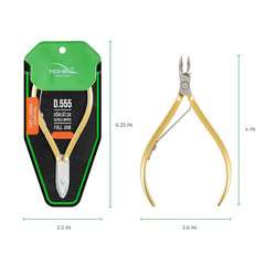 Cuticle Nipper Hard Steel D555 Gold Precision Manicure Pedicure Tool