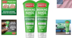 O’Keeffe’s 2 Pack Hand Cream 3oz – Unscented, Non-Greasy Hydration for Dry Hands