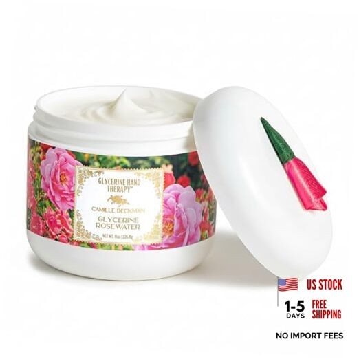 Glycerine Hand Therapy Cream, 8 Ounce 8 Ounce (Pack of 1) Glycerine Rosewater