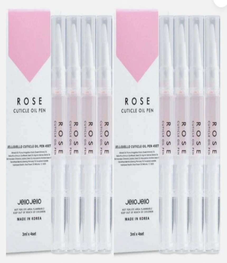 JelloJello Perfect Nail Nutrition Cuticle Oil Pen Rose 8 Pieces Set K-Beauty
