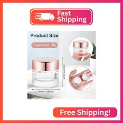 12 Pcs 10g Glass Cosmetic Jars Refillable Clear Cream Bottle Containers Empty Sa