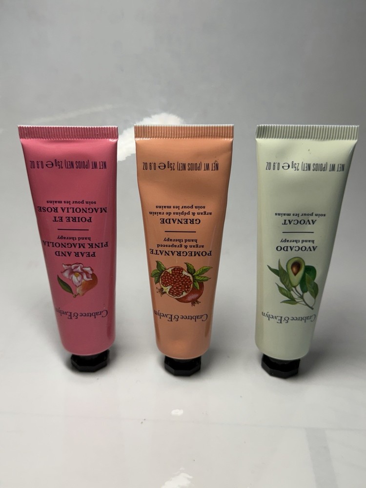 3x Crabtree & Evelyn Hand Therapy 0.9oz Ea Avocado Pomegranate Pear Pink SEALED