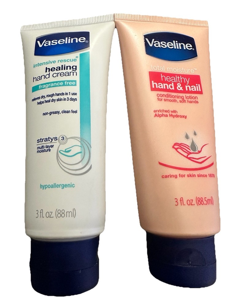 Vaseline Intensive Rescue Hand Cream & Total Moisture Hand & Nail Lotion 3 oz