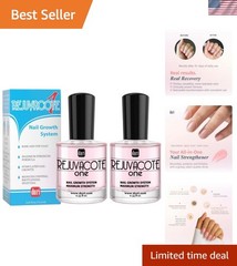 Versatile Nail Growth System – Rejuvacote 1 Base & Top Coat 0.45 fl oz (2 Pack)