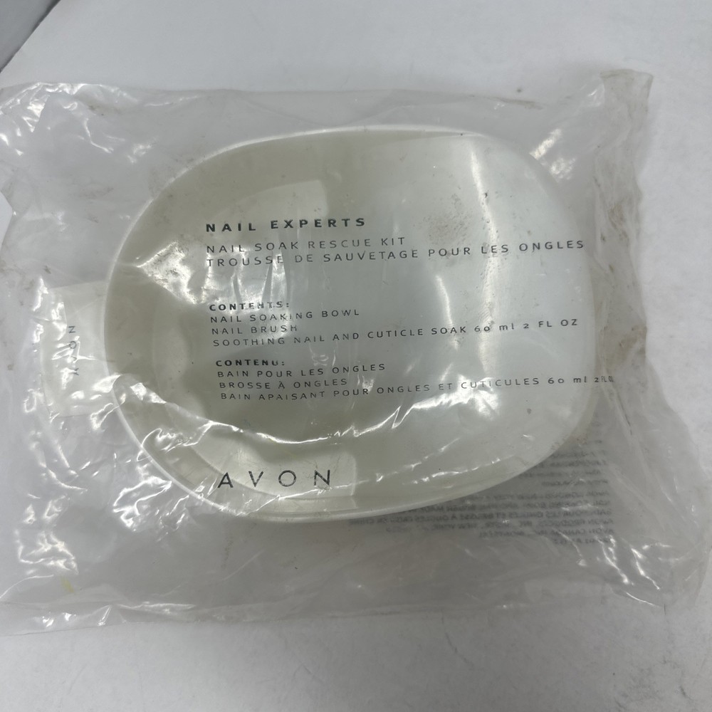 Avon Nail Experts Soothing Nail Cuticle Soak Rescue Kit Bowl Brush DISCONTINUED