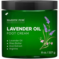 Majestic Pure Lavender Oil Foot Cream, Warming 8 Fl Oz (Pack of 1), pink