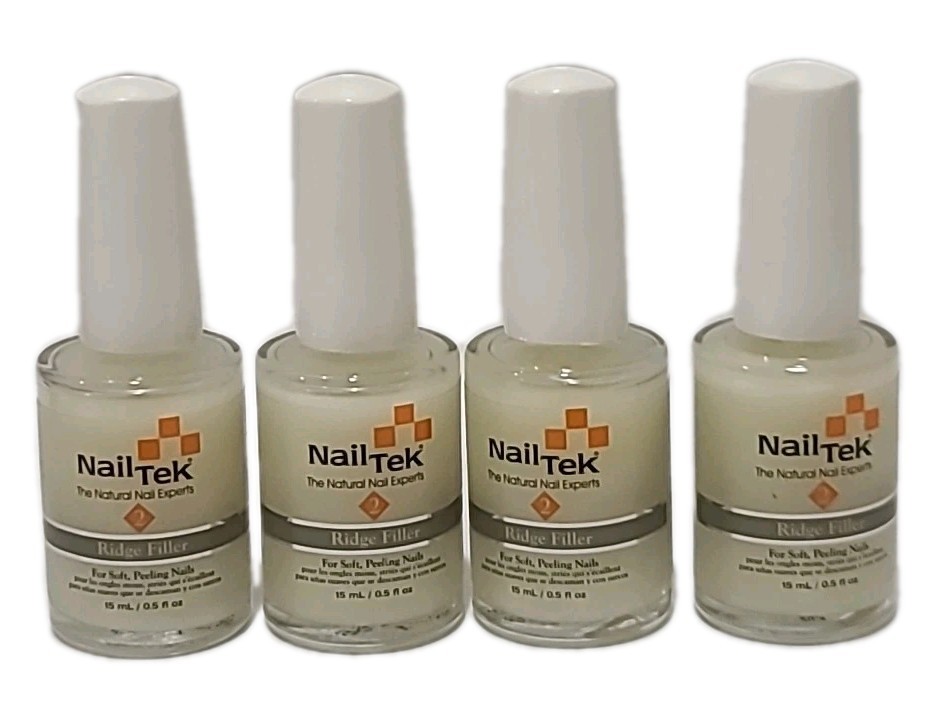 ( LOT OF 4 ) Nail Tek • For Soft Pelling Nails • RIDGE FILLER ~ 0.5 FL OZ EACH