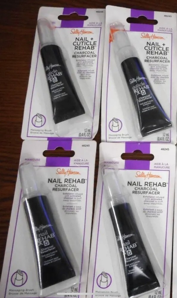 Sally Hansen Nail + Cuticle Rehab Charcoal Resurfacer 46245 12ml 0.4oz Lot Of 4