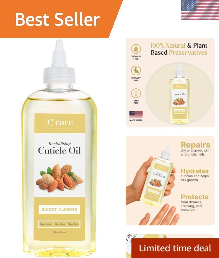Luxury Sweet Almond Cuticle Oil – 8oz Spa Treatment for Healthy Nails