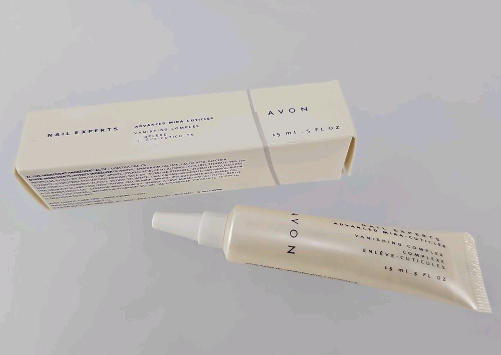Avon Nail Experts Mira-Cuticle Vanishing Cream .5 Fl Oz NOS 2000 With Box