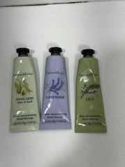 CRABTREE &EVELYN HAND THERAPY 3 Pieces SET ,LAVENDER, AVOCADO, LILY Read*