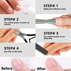 Professional Cuticle Trimmer Nail 3.95 inches, Black Nipper With Pusher