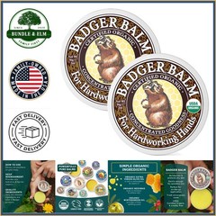 Organic Healing Balm for Dry Cracked Hands, Moisturizing Skin Treatment 2-Pack