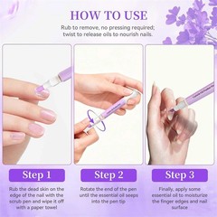 3-In-1Cuticle Oil Pusher Pen, Ceramic Cuticle Oil Cuticle Pusher Nail Oil Pen fo