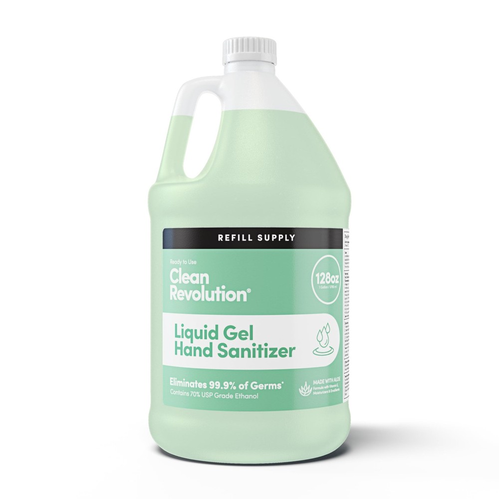 Clean Revolution Liquid Gel Hand Sanitizer, 128 Fl. Oz Refill Supply Container|