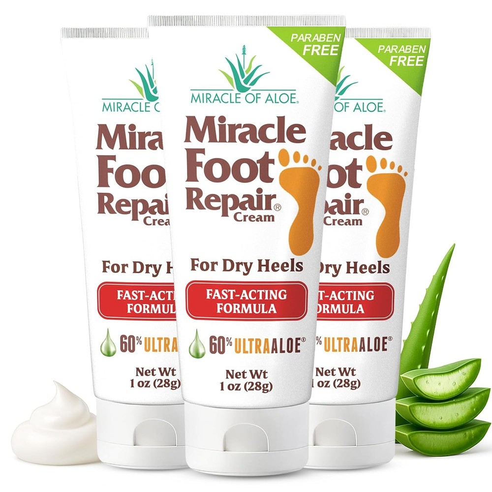 Miracle Foot Repair Cream, (1 oz / 3 Pack) Repairs Dry 1 Ounce (Pack of 3)