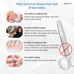 MedixPro Toenail Scissors Stainless Steel for Nail Scissors.Safety, Silver