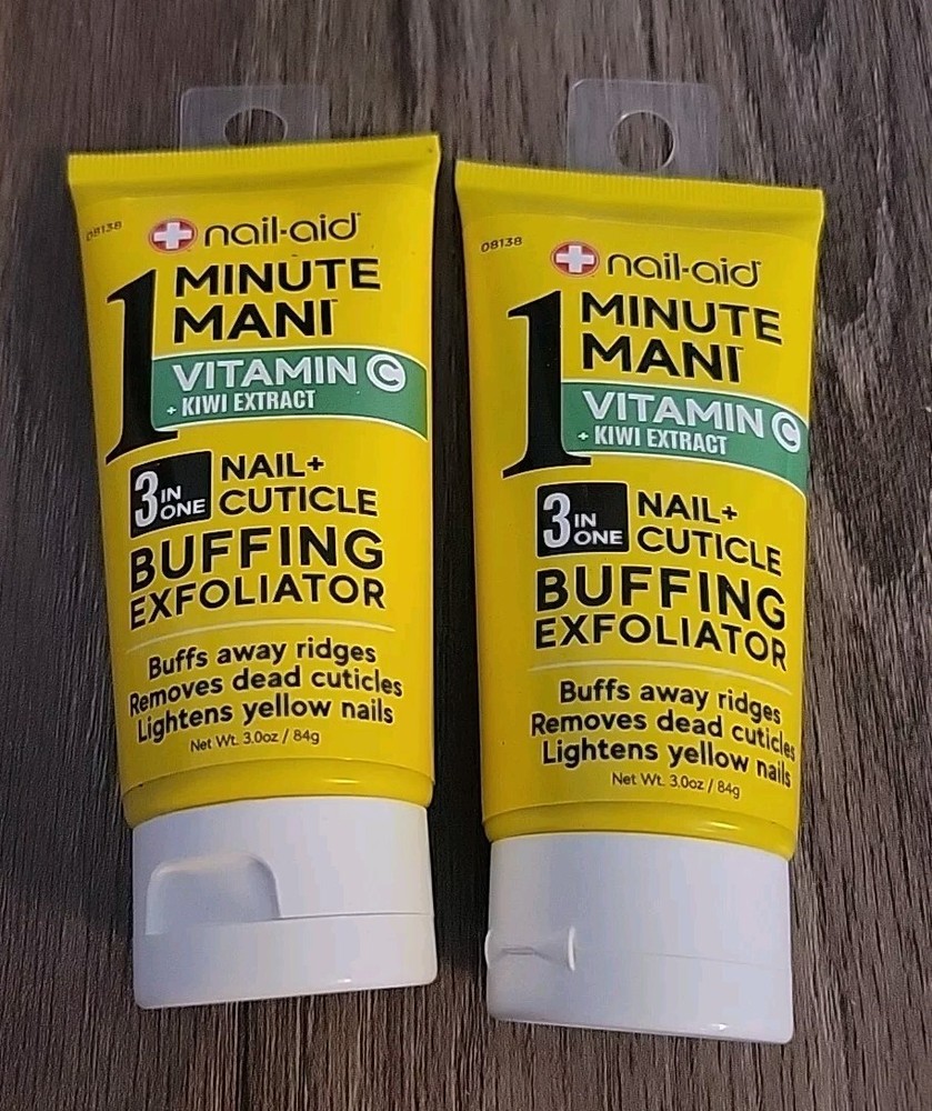 X2 Nail-Aid 1 Minute Mani Vitamin C + 3-in 1 Nail Cuticle Buffing Exfoliator