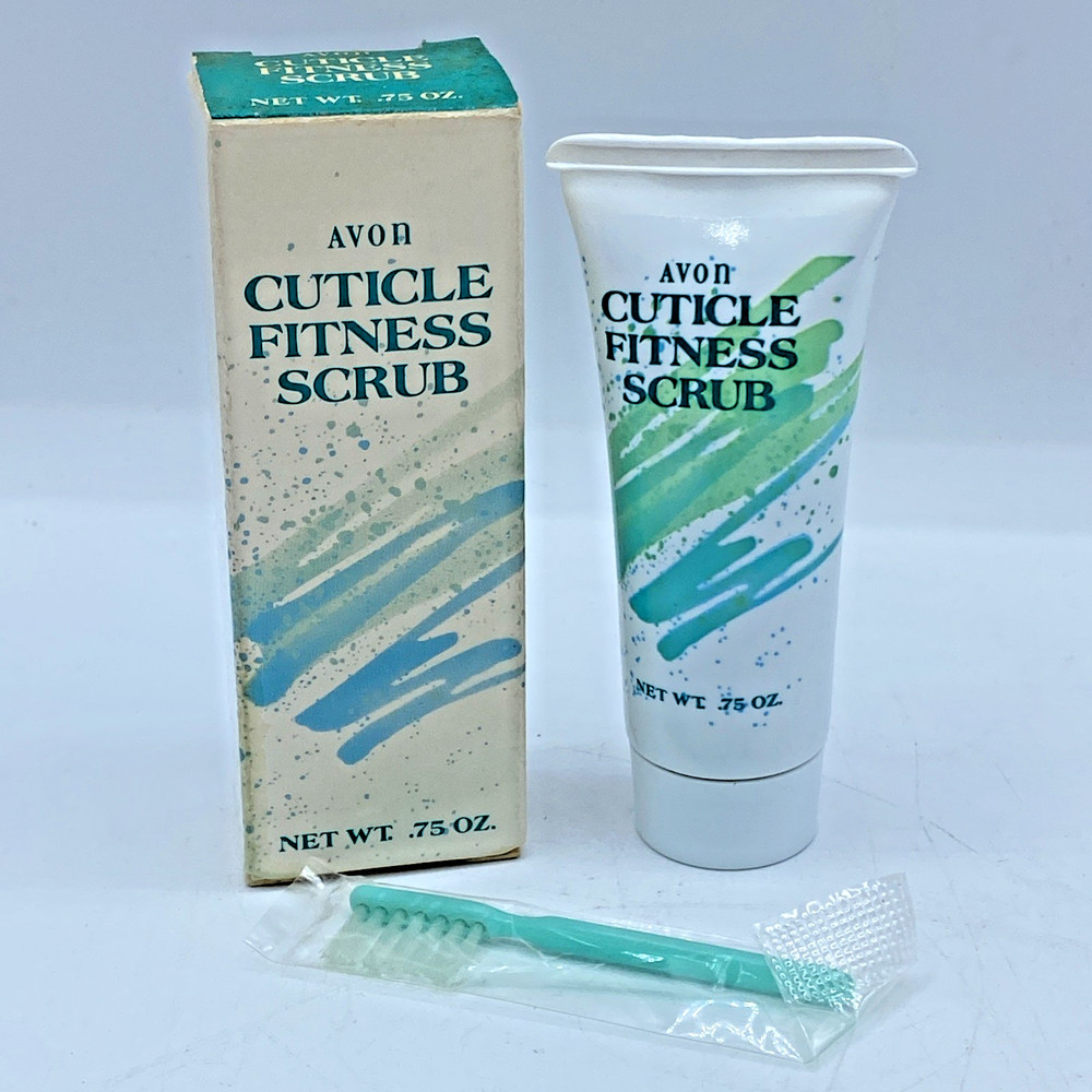 AVON CUTICLE FITNESS SCRUB/W MINI NAIL BRUSH .75 oz NOS 1991