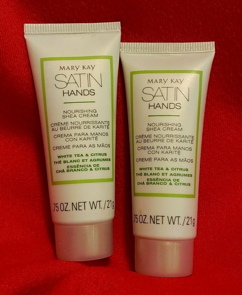 Mary Kay Lot of 2 Satin Hands NOURISHING SHEA CREAM White Tea & Citrus 0.75 oz.