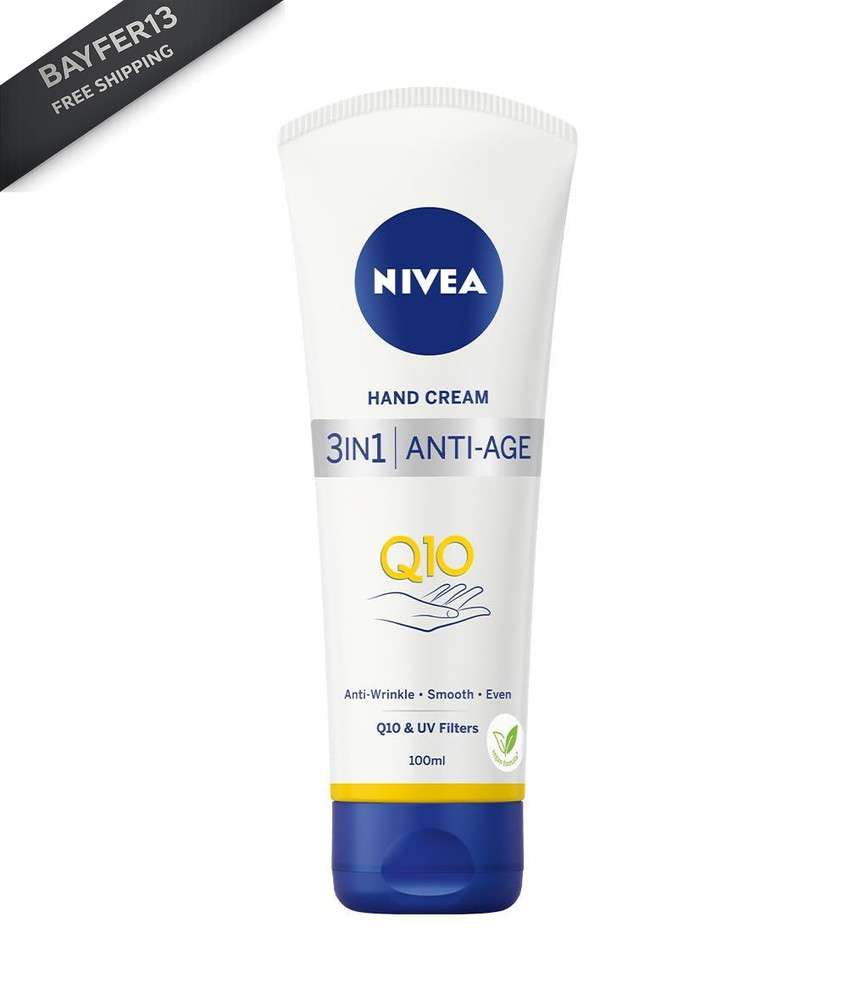 NIVEA Rejuvenating Hand Cream Anti-Age Care Q10 100 ml 3.38 Fl Oz (Pack of 1)