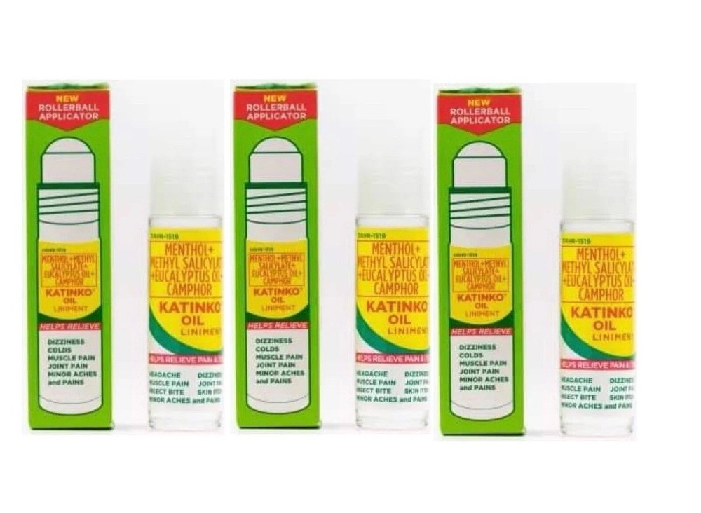 3 Katinko Oil Liniment Rollerball Applicator, 10ml (3 Pack)