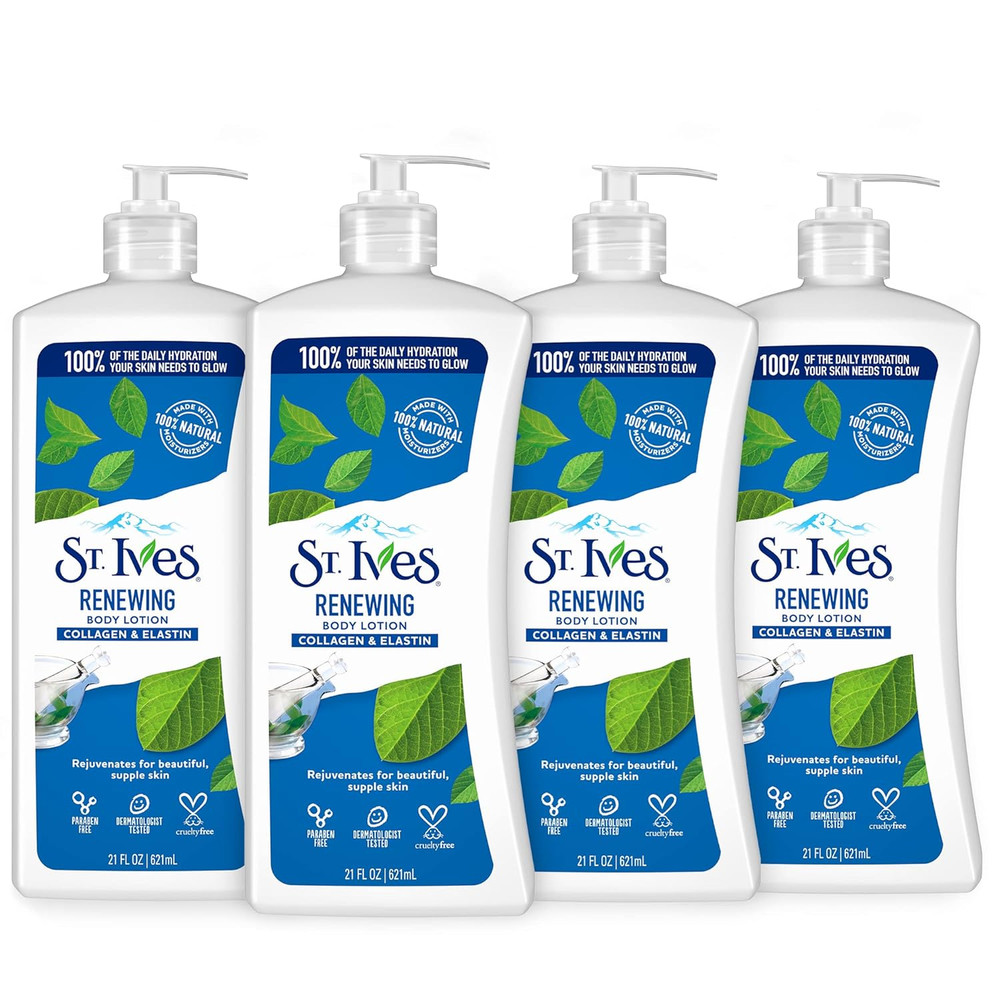 Renewing Hand & Body Lotion for Women with Pump, Daily Moisturizer Collagen Ela