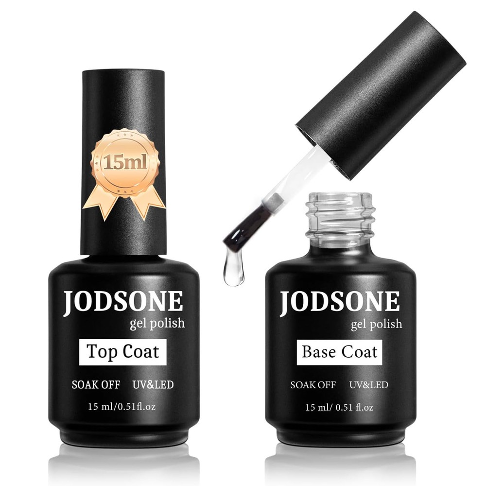 JODSONE 2 Bottles of Top Coat Base 0.51 Fl Oz (Pack 1), 2 Pcs 15ml-BT
