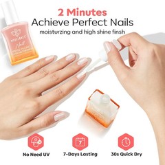 modelones Nail Strengthener 0.51 Fl Oz (Pack of 1), Milky White & Nude Pink